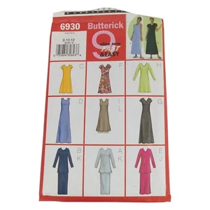 Butterick 6930 Misses Petite Dress Tunic Skirt Size 8-10-12 2000s - Picture 1 of 4