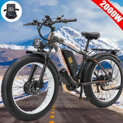 2000W E-Bike Keteles 35MPH 26" FatTire 48V Dual Motor 23Ah Elect Bicycle 21Speed
