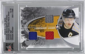 2008 ITG Ultimate Memorabilia 9th Edition Player 3 Piece Silver /19 Jaromir Jagr