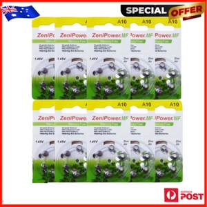 10 Size 10 Hearing Aid Battery Zenipower  label  CIC  CANAL ALL BRAND AU - Picture 1 of 7