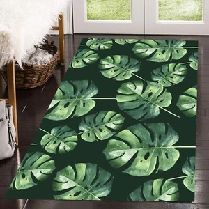 Tropical Leaves Palm Leaves Area Rug 3x5ft/90x150cm Washable Rug Entryway Rug... - Picture 1 of 7