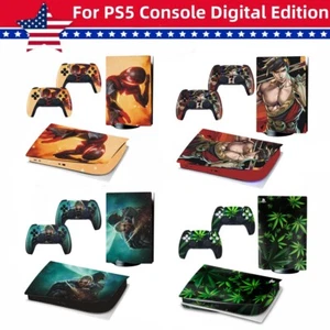 Vinyl Skin Decals Sticker Cover For PS5 Digital Edition Console & 2 Controllers - Picture 1 of 7