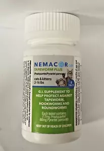 Nemacor Cat Tapeworm Plus Vanilla/Yeast Size:5 Count Exp 11/30/27- FREE SHIPPING - Picture 1 of 2