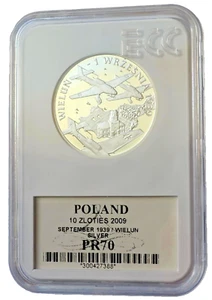 Polen, 10 Złotych 2009, Deutscher und sowjetischer Einmarsch in Polen 1939, WWII Wielun - Bild 1 von 2