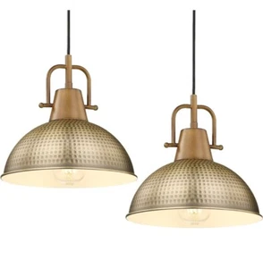 2 Pack Farmhouse Hanging Lamps, 10.2" Pendant Lighting for Kitchen Island, Ha... - Picture 1 of 6