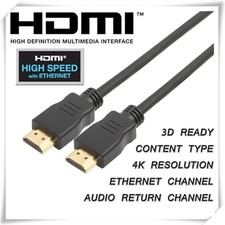 2m Gold Plated HDMI Cable  v1.4 Ultra HD 4K 2160p 1080p 3D with Ethernet HEC ARC