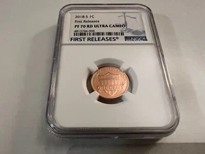 2018-S LINCOLN CENT FIRST RELEASE NGC PF70 RD U.C. BLUE LABEL "TOP POP ONLY 232 - Picture 1 of 4