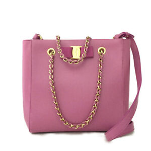 Salvatore Ferragamo Vara Pink Leather Shoulder Tote Bag / 2L7153