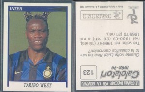 PANINI 1998/99-INTER,TARIBO WEST-N.123 FOOTBALLERS FIGURE - NEW WITH VELINA