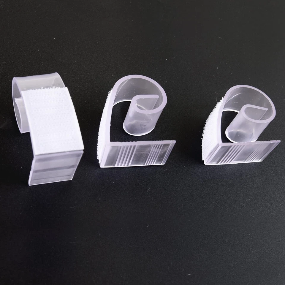 Зажимы для настольной юбки из прозрачного пластика с застежкой-крючком для покрытия стола 50 шт. - Изображение 1 из 4