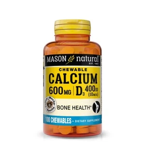 Mason Natural CALCIUM 600MG + D3 CHEWABLE TABLETS (coffee-mocha flavor) - Picture 1 of 1