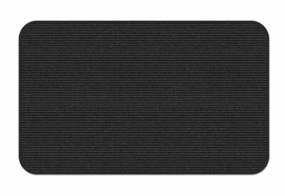 INDOOR/OUTDOOR DOUBLE-RIBBED CARPET AREA RUG Skid-Resistant SMOKEY BLACK - Image 1 of 4