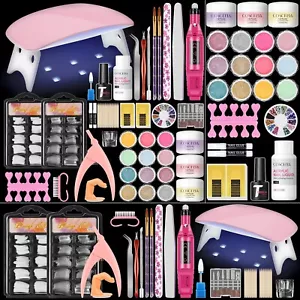 Full Acrylic Nail Kit with Nail Lamp Dryer 30Pcs Acrylic Powder Monomer Set - Picture 1 of 12