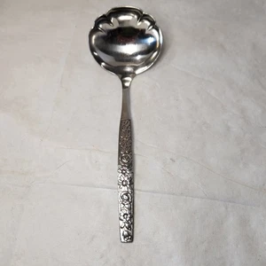 VTG Gravy Ladel Malibu Wm A Rogers Deluxe Oneida Stainless Flatware MCM Floral - Picture 1 of 10