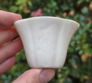 Chinese Antique Porcelain Dehua Libation cup Egret Prunus Kangxi Blanc de Chine - Picture 1 of 24