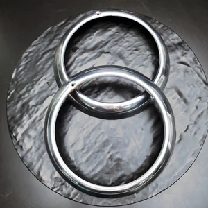 Ford 48-55 Pickup Truck Headlight Bezel Trim Ring Pair OEM Stainless Patina - Picture 1 of 6