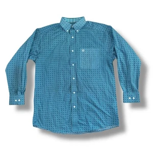 Ariat Long Sleeve Button Down Shirt Wrinkle Free Men’s M Geometric Gavin Aztec - Picture 1 of 6