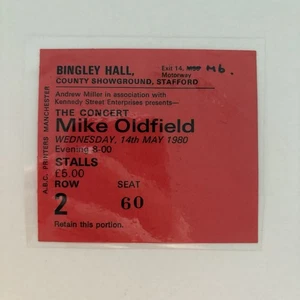 Mike Oldfield - Stafford - Original concert ticket stub 1980 - Picture 1 of 2