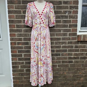 Boden Peacock Dress Size 8 Petite Enchanting Peacock Jersey Maxi Dress - Picture 1 of 6