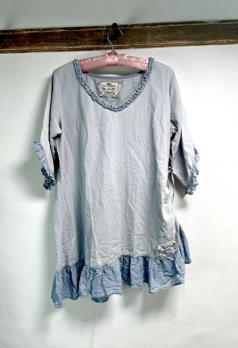 Jeanne D'arc JDL Collection de VeteMents Mini Abito Increspato Scollo a V 100% Cotone Lg