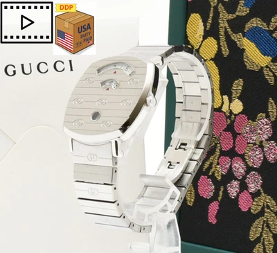 [NEAR MINT w/Box Papers] GUCCI Grip 157.3 YA157410 38mm Men's Quartz Watch JAPAN - image 1 of 4