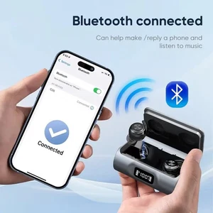 Audífono Bluetooth recargable con cancelación de ruido con pantalla - Imagen 1 de 16