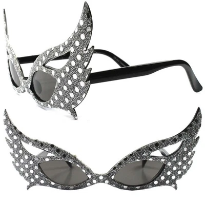 Fantasia de festa prata rave novidade feminina máscara incomum óculos de sol - Imagem 1 de 4