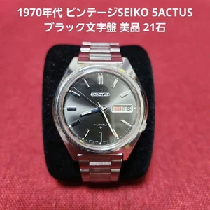Reloj Seiko 5 Actus Vintage Años 70 Esfera Negra 21 Joyas Clásico Analógico - Imagen 1 de 12