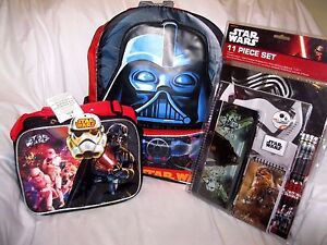 Disney Star Wars 16" plecak, lunchbox i 11-częściowy zestaw stacjonarny - fabrycznie nowy!!