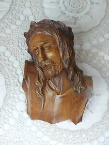 Vintage Plaster Resin Jesus Christ Crown Of Thorns Bust Wall Plaque Christian - Picture 1 of 12