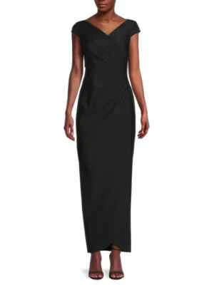 Alex Evenings L75713 Black Solid Column Gown Size 12 - Image 1 of 3