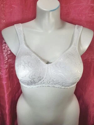 Playtex Silky Satin Bra Size 36B White Lace Sexy Sissy Pin-up Crossdress Y2K  - Image 1 of 4