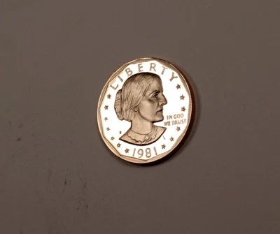 Dólar Susan B Anthony 1981-S TY2 * Camafeo a prueba de elección * Tipo 2 * Fecha clave XS880 Foto 1 de 4