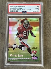 1999 Stadium Club Chrome Warrick Dunn Refractor 1st Day Issue #d 23/25  PSA 9 MT