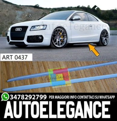 0437 MINIGONNE LATERALI AUDI A5 08-12 Coupe Cabrio LOOK S-LINE SOTTOPORTA - Immagine 1 di 4