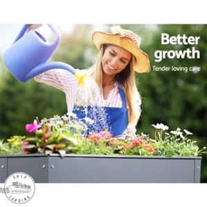 Greenfingers Garden Bed 100X80X30CM Galvanised Steel Raised Planter Standing Box - Picture 1 of 7