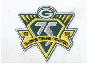 New 3 5/8 x 4" Green Bay Packers 75 Seasons Iron on Patch Free Shipping - Picture 1 of 1