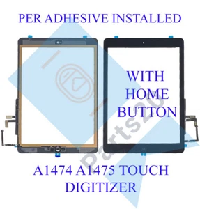 For iPad 5 Air 1 A1474 A1475 Touch Screen Digitizer Home Button & Adhesive Black - Picture 1 of 3