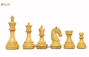 Set solo pezzi scacchi di lusso Sheffield Knight 3,75" - legno ebano / bosso - Foto 1 di 10