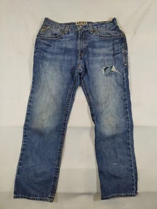 Ariat Jeans Herren 33x32 Relaxed M4 Boot Cut Distressed Western Blau 100% Baumwolle - Bild 1 von 11
