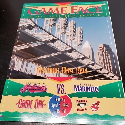 1994 Gameface Indians Scorebook Magazine - Opening Day vs Seattle Mariners - Ina - Image 1 of 4