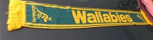 VINTAGE Wallabies Rugby Union Green & Gold Sporty Scarf - Picture 1 of 3