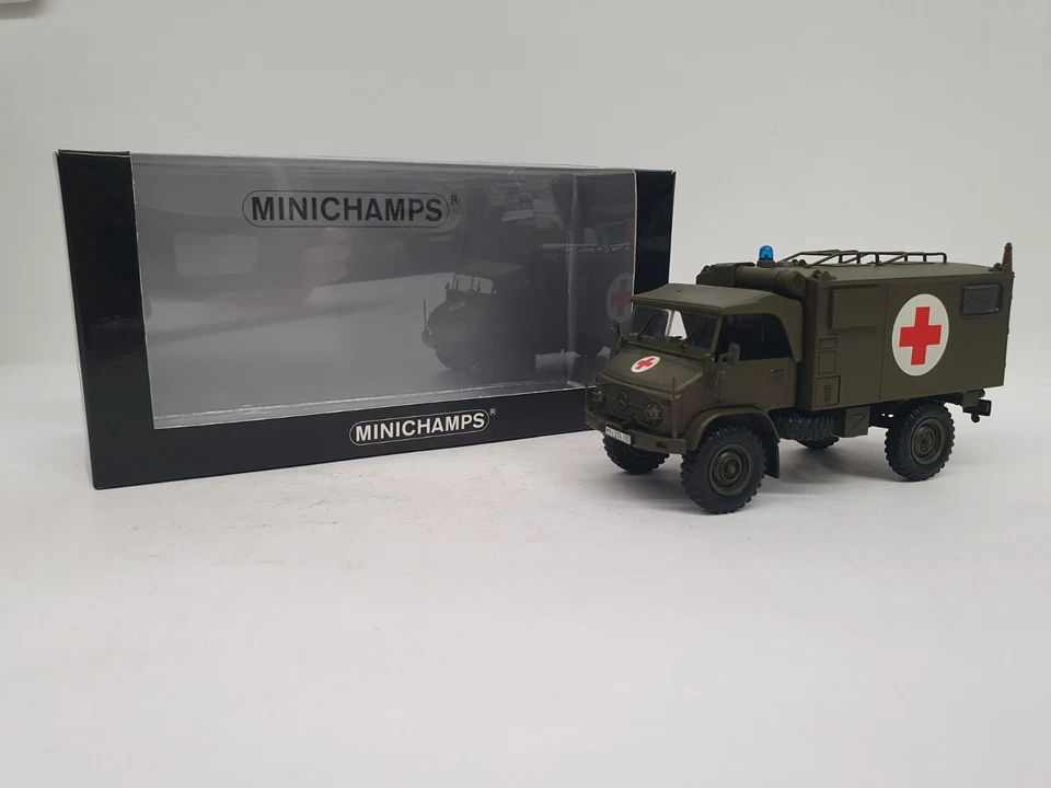 1/43 MEGA RARE MERCEDES UNIMOG 404 KRKW BUNDESWEHR 1960 MINICHAMPS 439035040 - Image 1 of 4