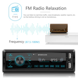 Single 1DIN Touchscreen FM/USB/SD/AUX-IN Car Stereo Radio Bluetooth MP3 Player - Picture 1 of 18
