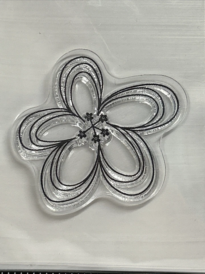 Flower Swirls Clear Acrylic Stamp, Autumn Leaves, #2549, Petals, Spring, Flowers - Image 1 of 2