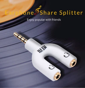 3.5mm Audio Duplicate Splitter 4-Pole Adapter Support Mic For iPod iPad iPhone - Picture 1 of 10