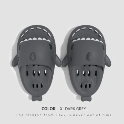 Shark Slippers With Drain Holes Shower Shoes For Women Quick Drying Eva Pool Sha - Image 1 of 4