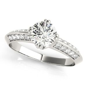 1.00 Ct Real Round Moissanite Beautiful Engagement Ring 950 Platinum Size 4.75