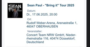 Konzert tickets Sean Paul - Bild 1 von 1