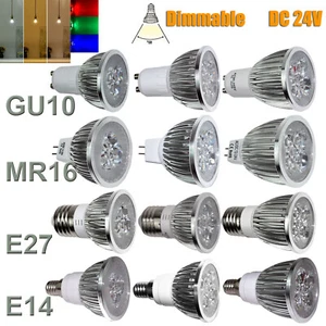 Red Blue Yellow Light Dimmable LED Spotlight Bulbs MR16 GU10 E27 GU5.3 Lamps 24V - Picture 1 of 20